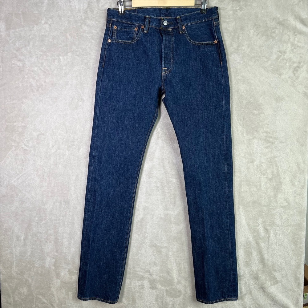 Levi's 501 Original Fit Jeans Dark Wash Button Fly Denim Men Size 31x34